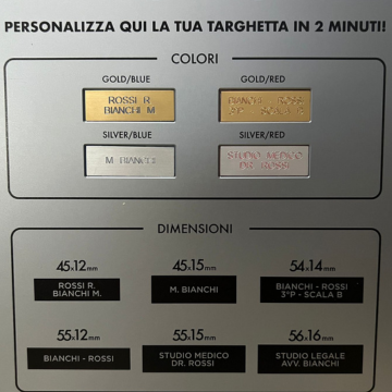 Targhetta Personalizzata Per Citofono - 6.5x1.5cm, ABS, Laminata, Resistente Agli Agenti Atmosferici - Foto 10
