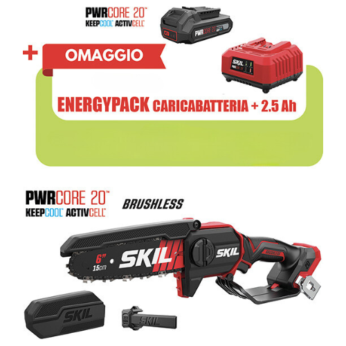 Potatore a batteria Skil Red Line 0512AA no battery + energypack OMAGGIO