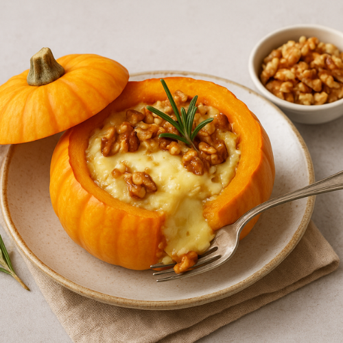 🎃 Zucca Delica Ripiena di Brie e Noci: la ricetta cremosa dell’autunno