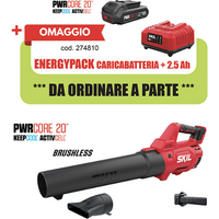 Soffiatore a batteria Skil Red Line 0330CA no battery + energypack OMAGGIO