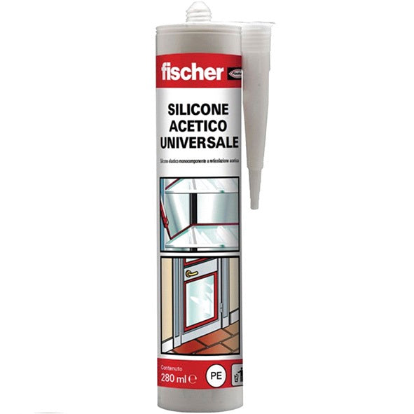 Silicone acetico universale bianco Fischer