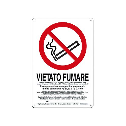 Cartello vietato fumare